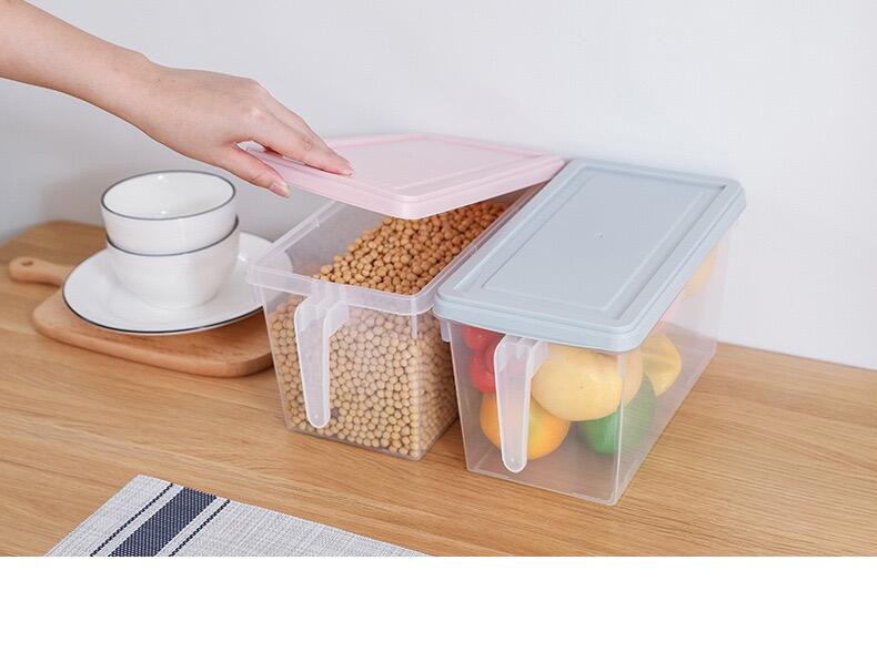 Transparent 4L Refrigerator storage Box Drawer Kitchen Fruit Food vegetable fruit crisper with lid sealed storage box details