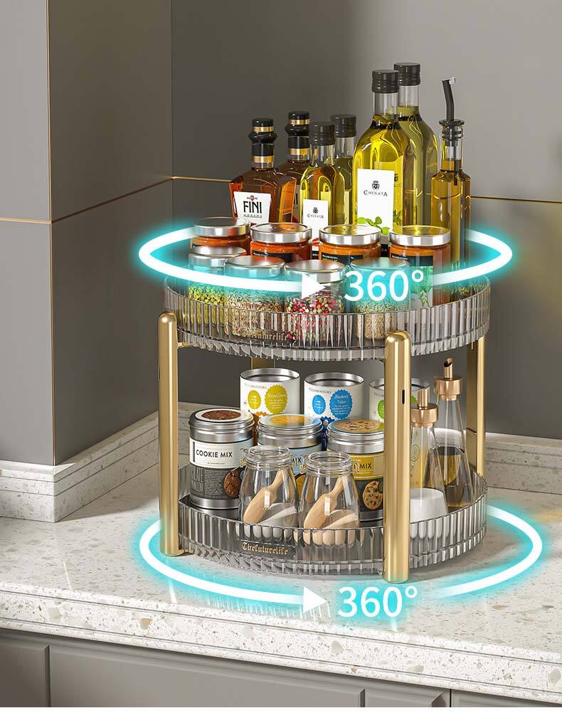 New rotating storage box kitchen supplies seasoning department store storage tray multifunctional rotating shelving factory