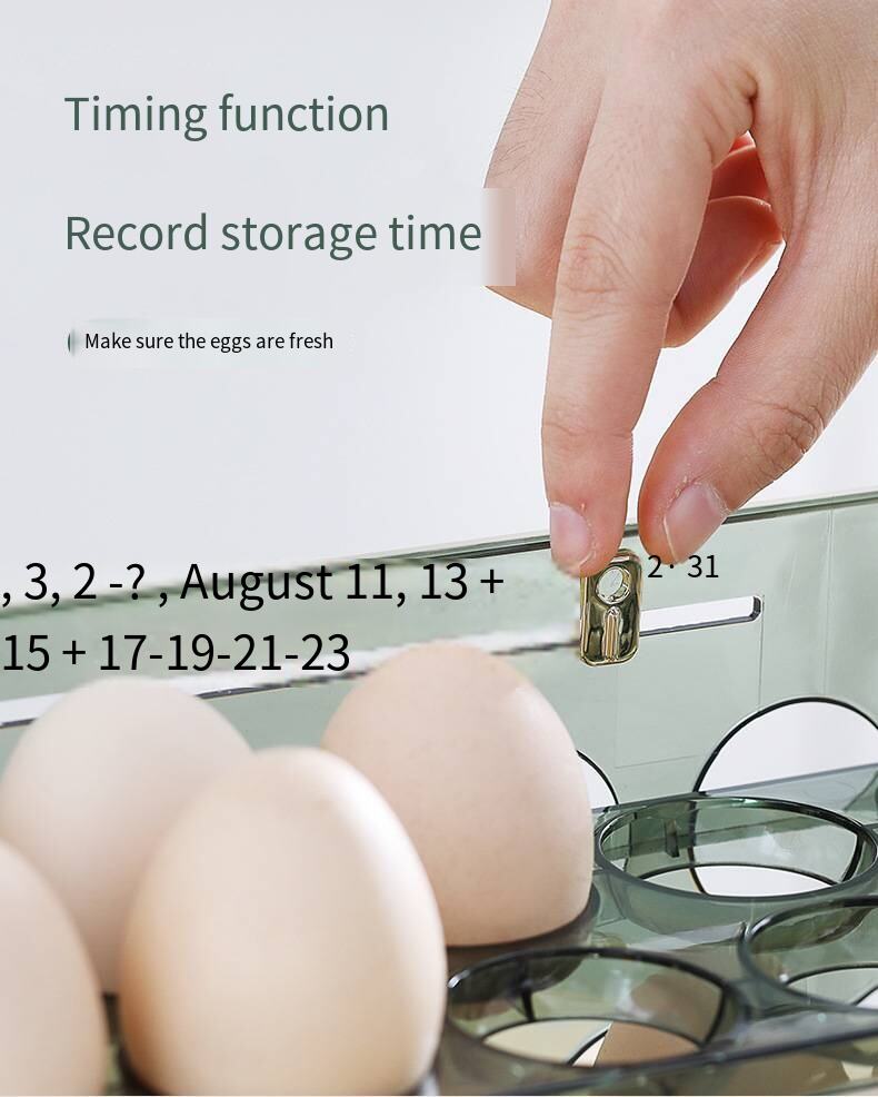 Egg storage box refrigerator side door kitchen fresh-keeping arrangement storage artifact put eggs automatically turn up factory