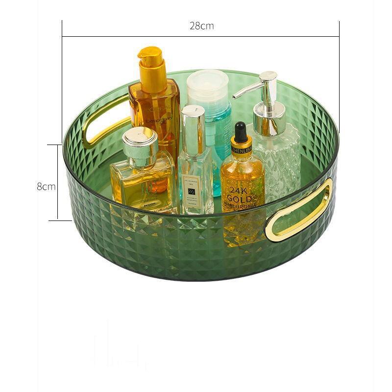 Transparent light luxury PET cosmetics multi-functional brick stone debris snack storage basket kitchen finishing box supplier