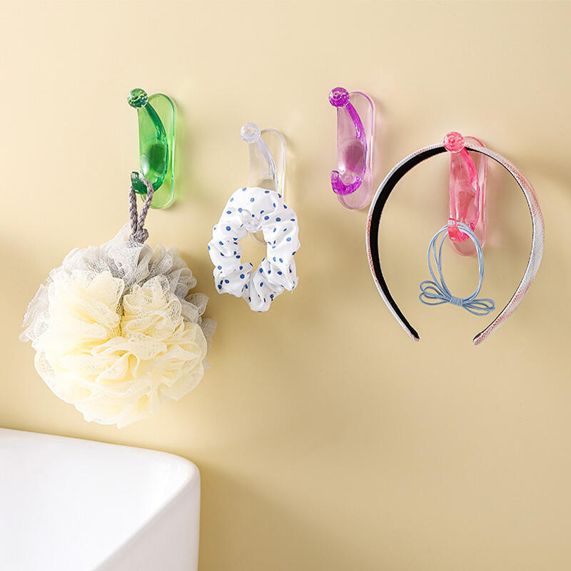 Acrylic high appearance level new moon hook strong viscose nail free hook behind door bathroom wall hanging traceless hook