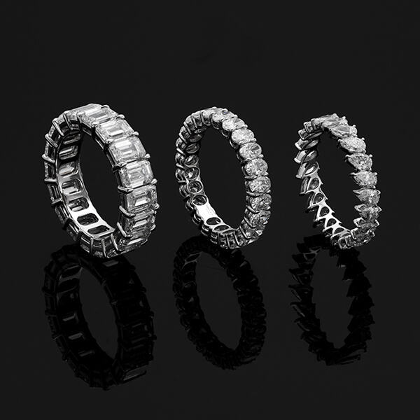 Anel de eternidade com diamante sintético