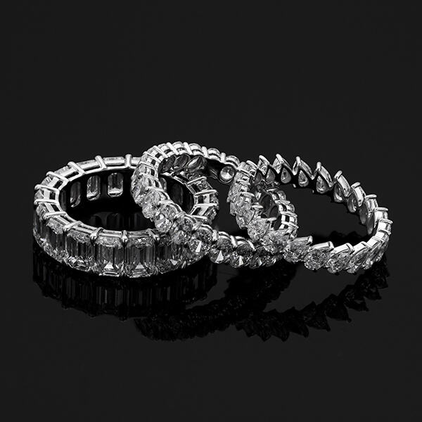 Anel de eternidade com diamante sintético