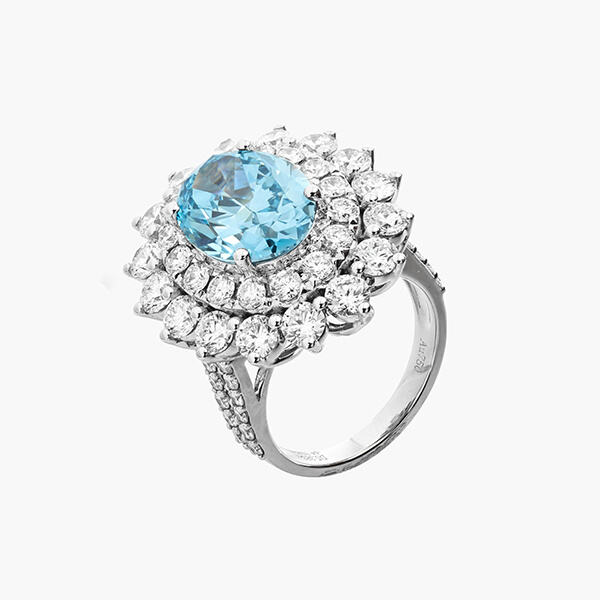 Anel de Diamante Azul Criado em Laboratório.