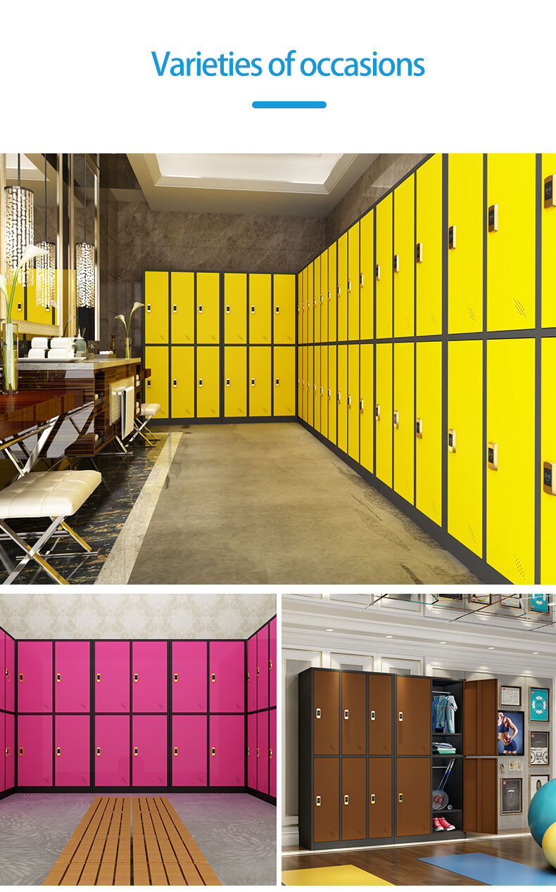 9 doors Colorful wardreobe with metal material factory