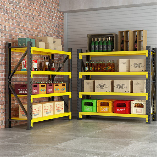 Heavy-duty metal rack for organizing large items.