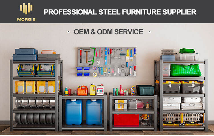 Morgie metal 5 layers storage shelf garage shelf system warehouse shelving storage equipment storage rack manufacture