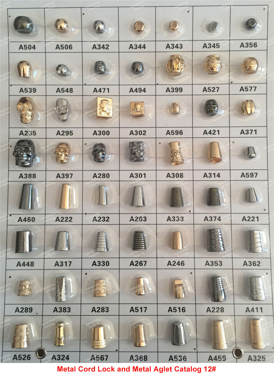 Metal cord lock and metal aglet catalog