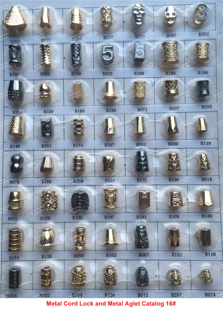 Metal cord lock and metal aglet catalog