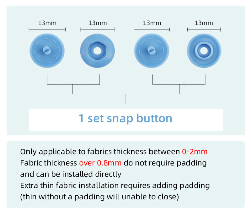 4 parts plastic snap button