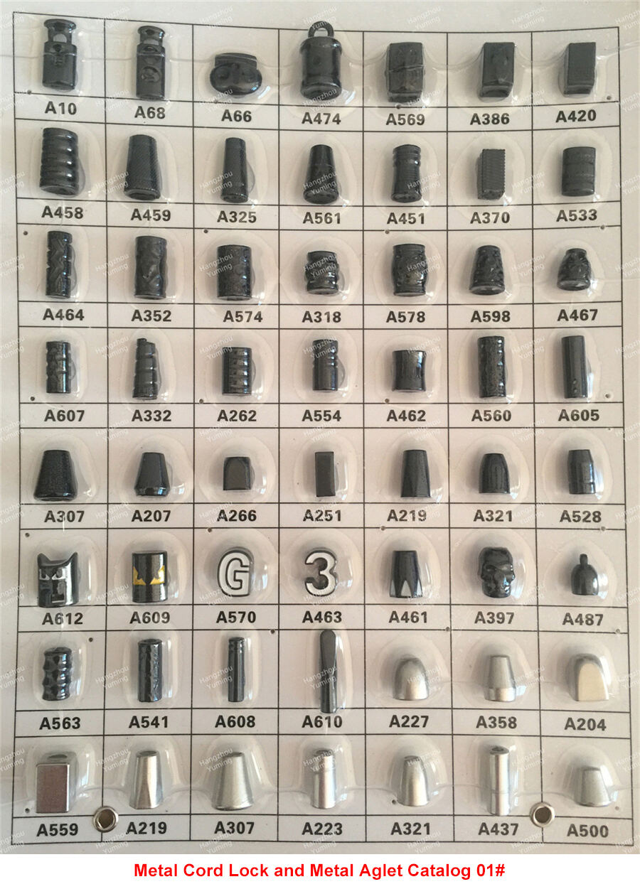 Metal cord lock and metal aglet catalog