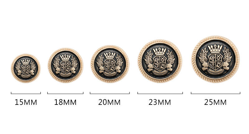 Custom Overcoat Round Metal Shank Uniform Buttons manufacture