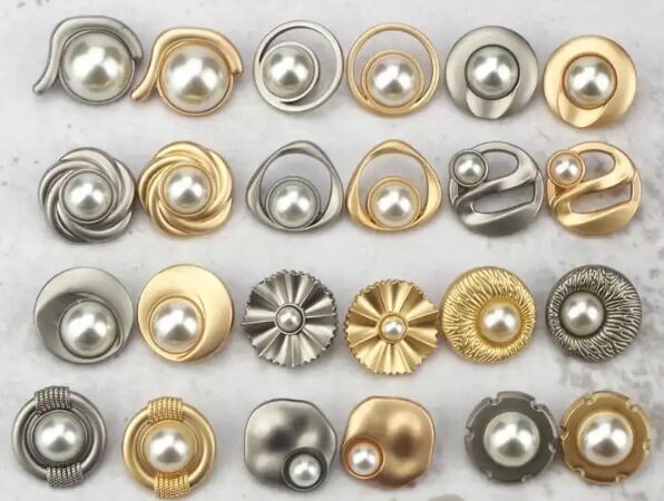 metal pearl shank button