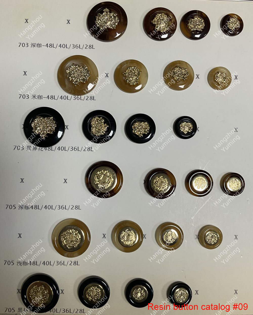 Resin button catalog