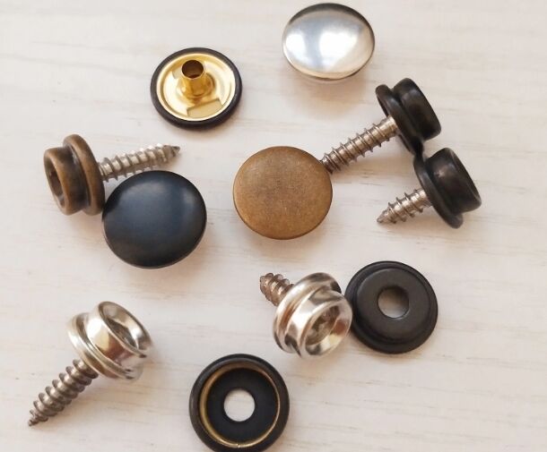 metal snap button with screw