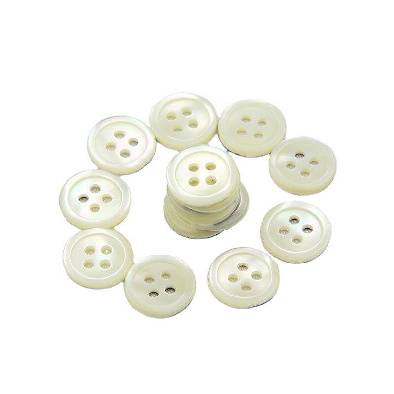 Custom 4 holes natural white mop shell shirt button trocas shell button