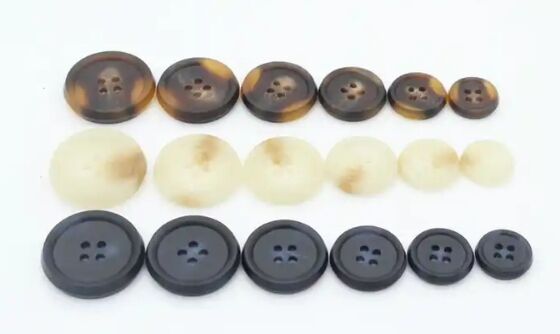 Plastic resin button for shirt