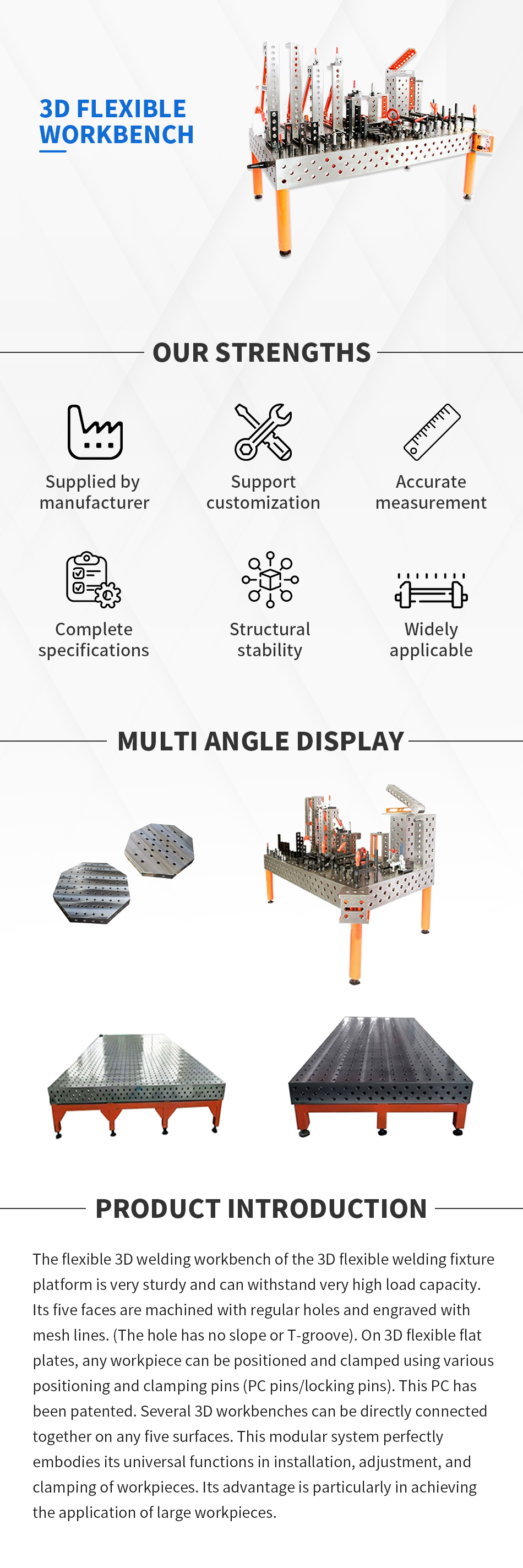 Good Quality Laser Equipment Parts 2d Flexible Cast Iron 3d Welding Fixture Table With All Accessories Welding Jigs details