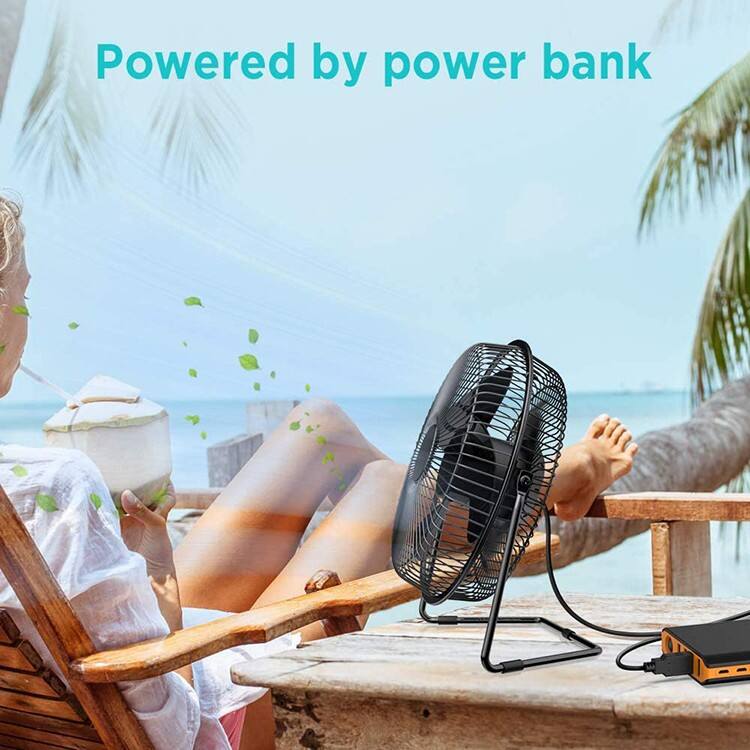 12" High Velocity Floor Fan Rechargeable Battery Operated Fan Cool Cold AQuiet Personal Cooling Fan with Metal Frame for Camping details