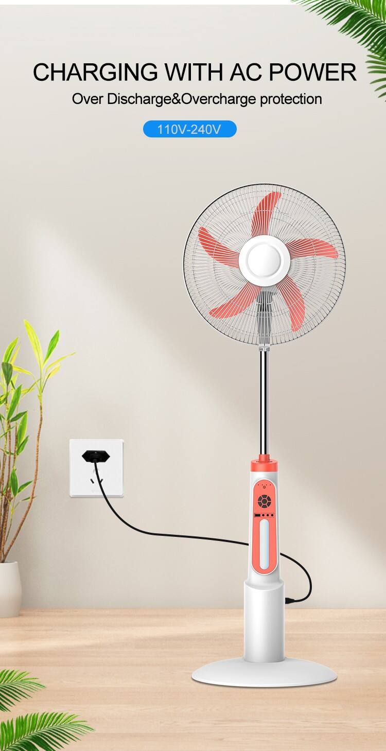 LD-801 High Quality OEM New Products 12V DC Solar Fan With LiFePO4 Battery BLDC motor Solar Fan And Light Solar Powered Fan details