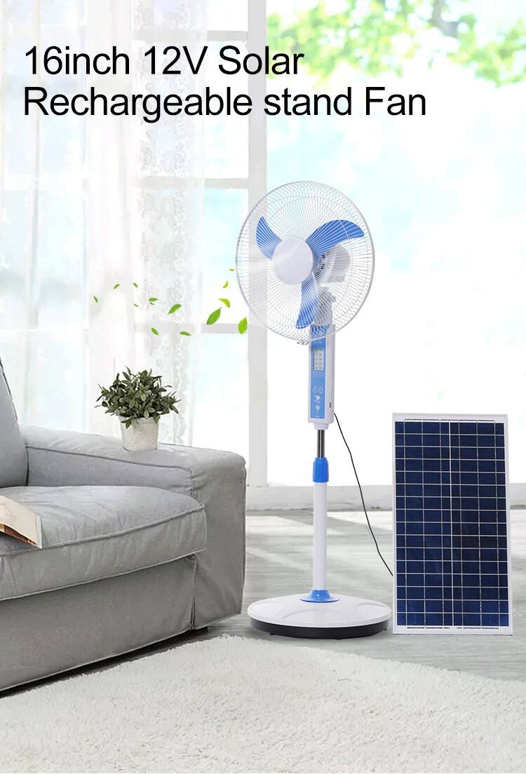 Home Design Multipurpose High Power 16Inch DC Floor Standing Solar Fan With Remote Control details