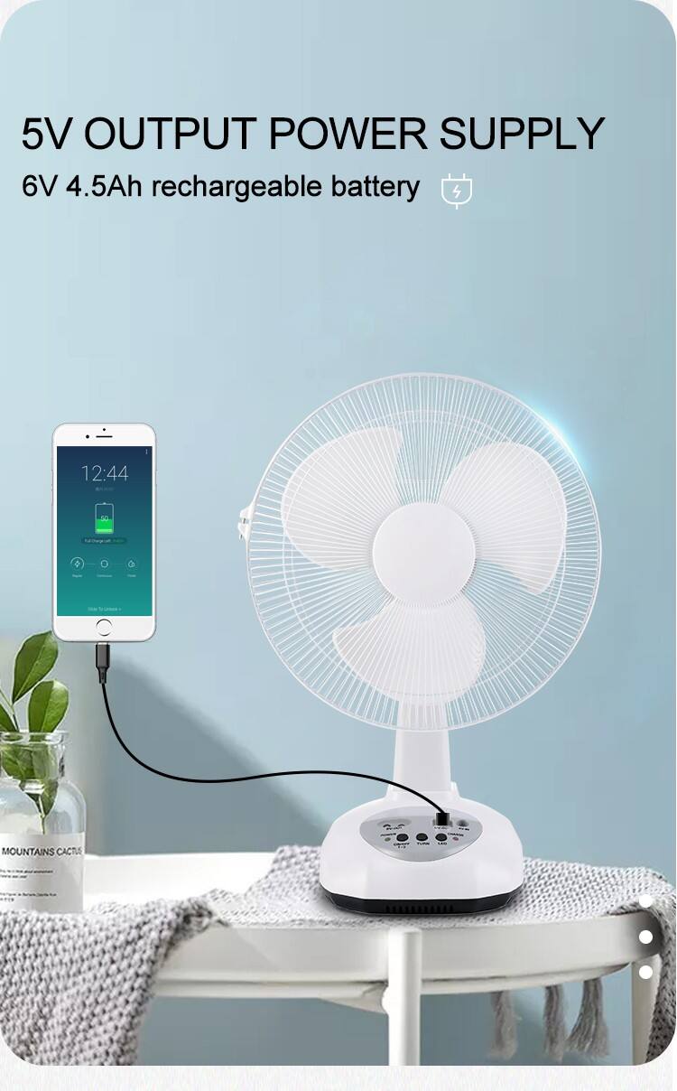Hot Sales Household Usb Rechargeable Table Fan Outdoor 12 Inch Solar Fan With Solar Panel supplier