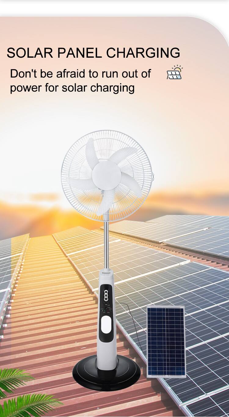 Multi Purpose Floor Fans Electrical Floor Air Cooling Standing Fan Solar Rechargeable Fan supplier