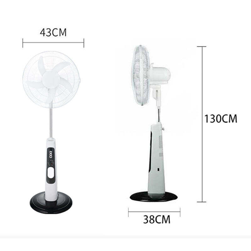 LD 300B 16 Inch 12V DC Solar Fan Solar Powered Rechargeable Fan