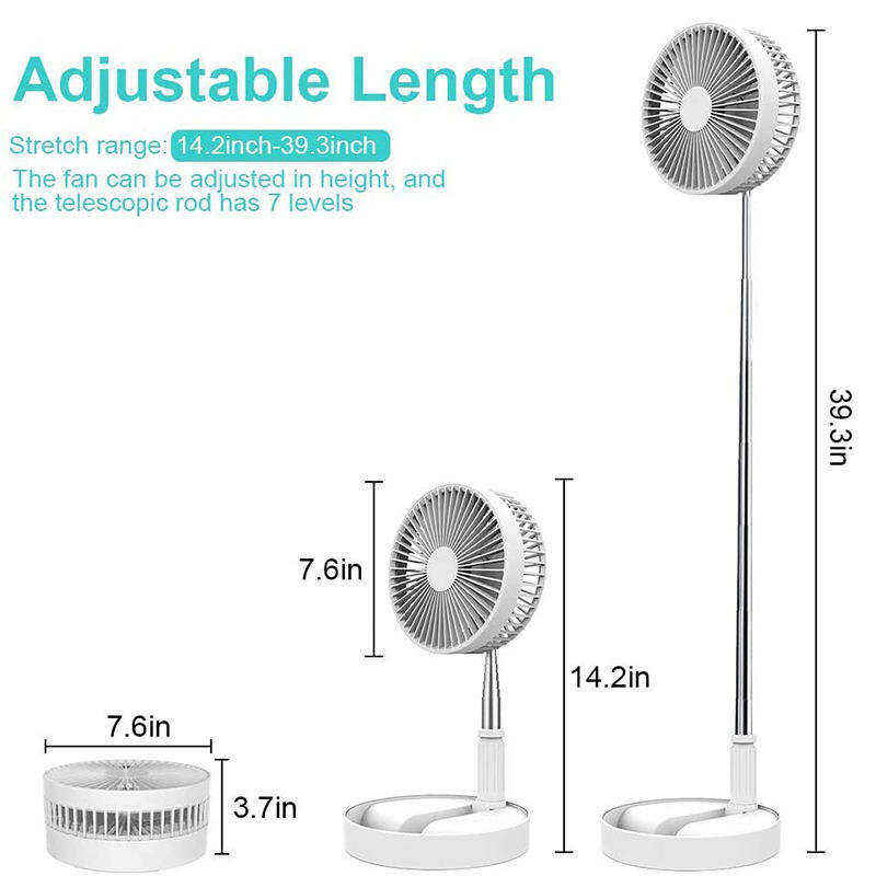 Factory Price 2024 Household Portable Folding USB Standing Mini Fan Rechargeable Desk Table Fan details