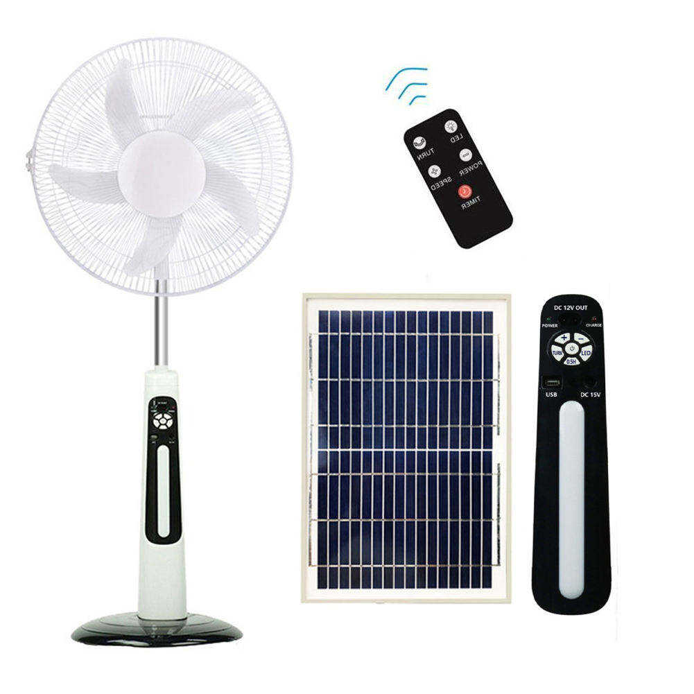 High Quality Home Rechargeable DC 16Inch 12V Floor Standing Solar Fan For Outdoor