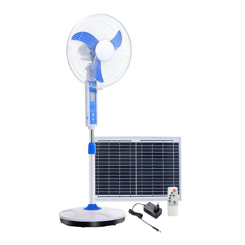 Home Design Multipurpose High Power 16Inch DC Floor Standing Solar Fan With Remote Control