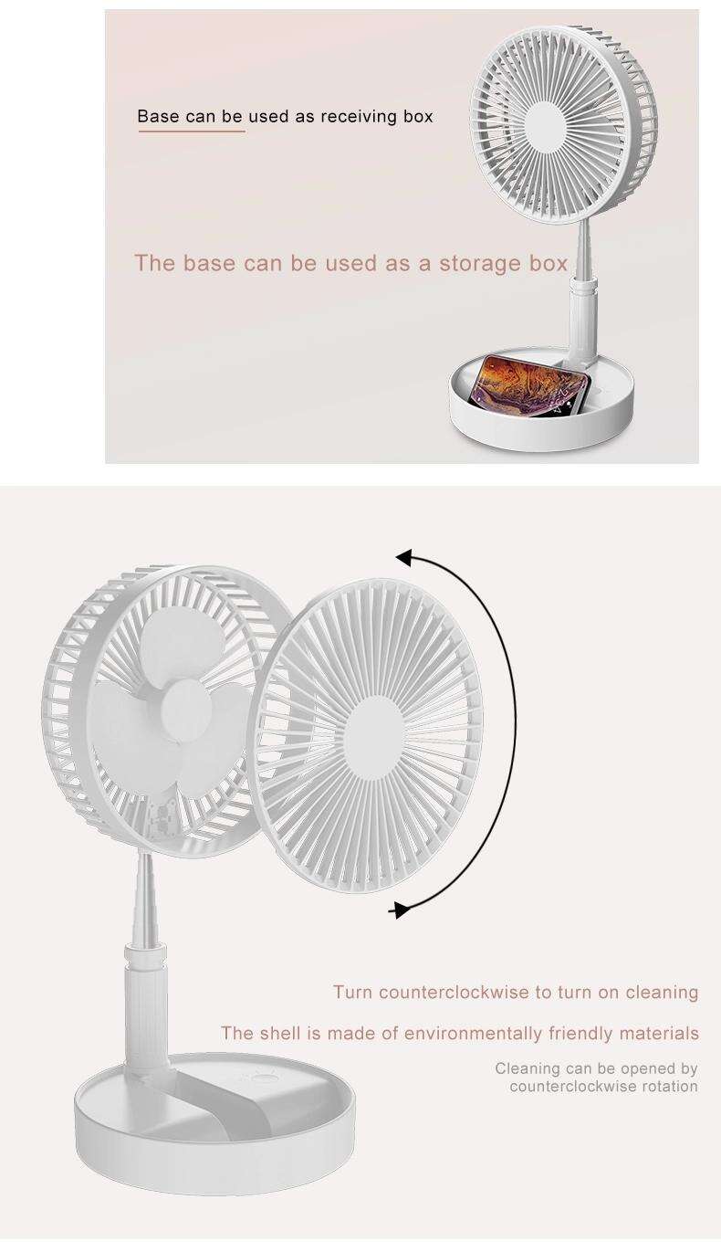 Factory Price 2024 Household Portable Folding USB Standing Mini Fan Rechargeable Desk Table Fan factory