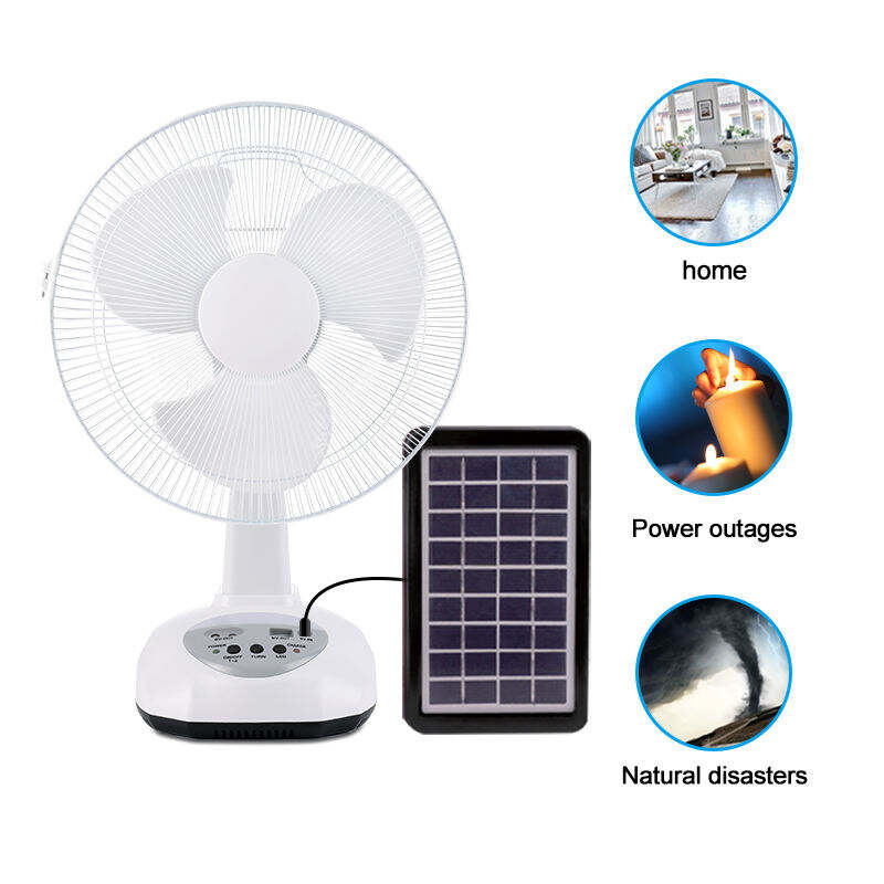 Hot Sales Household Usb Rechargeable Table Fan Outdoor 12 Inch Solar Fan With Solar Panel