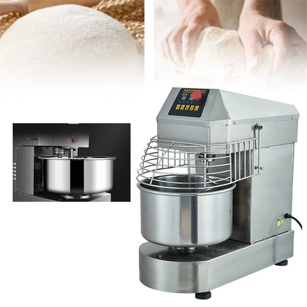 Achieve consistent and perfectly mixed dough every time with a large bread mixer