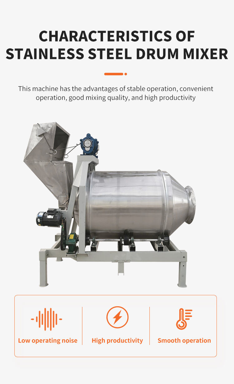 Stainless Steel Mixer Food Chemicals Mixer Tea Washing Powder Drum Mixer Commercial Large details