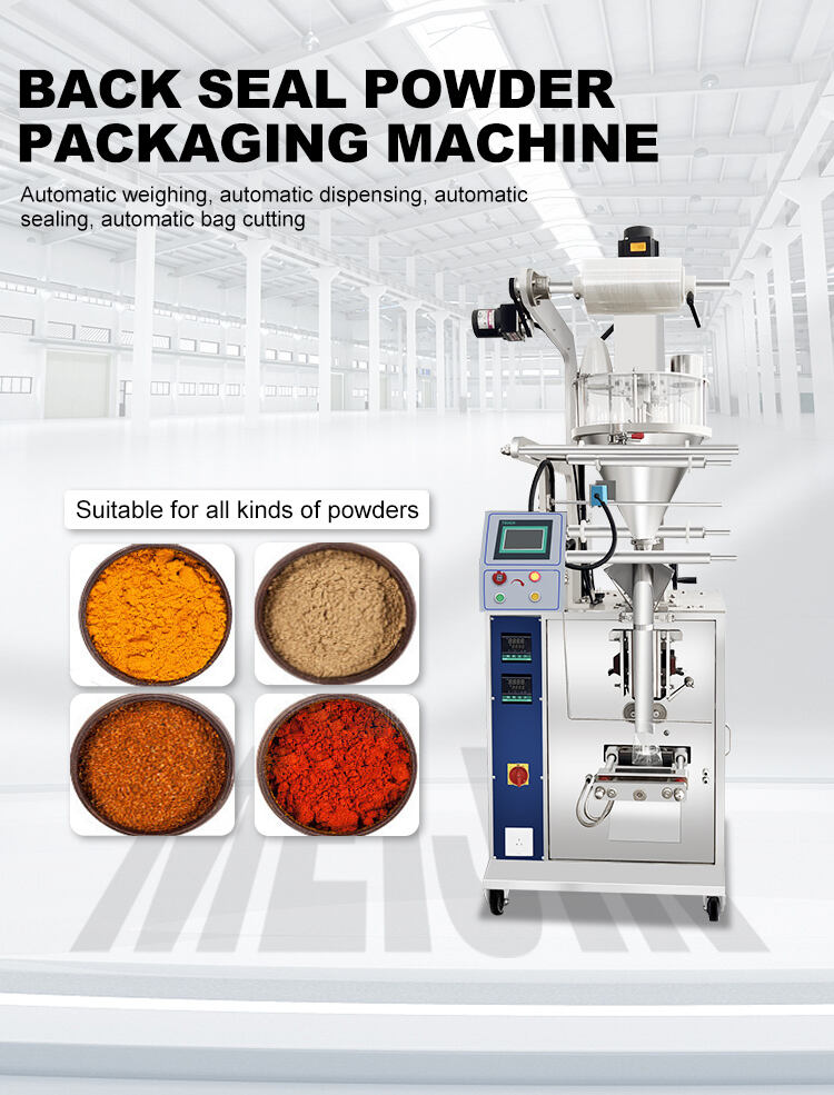 High quality bag size 60-180mm sauce back seal powder vertical plastic bag small automatic seal packing and filling machine details