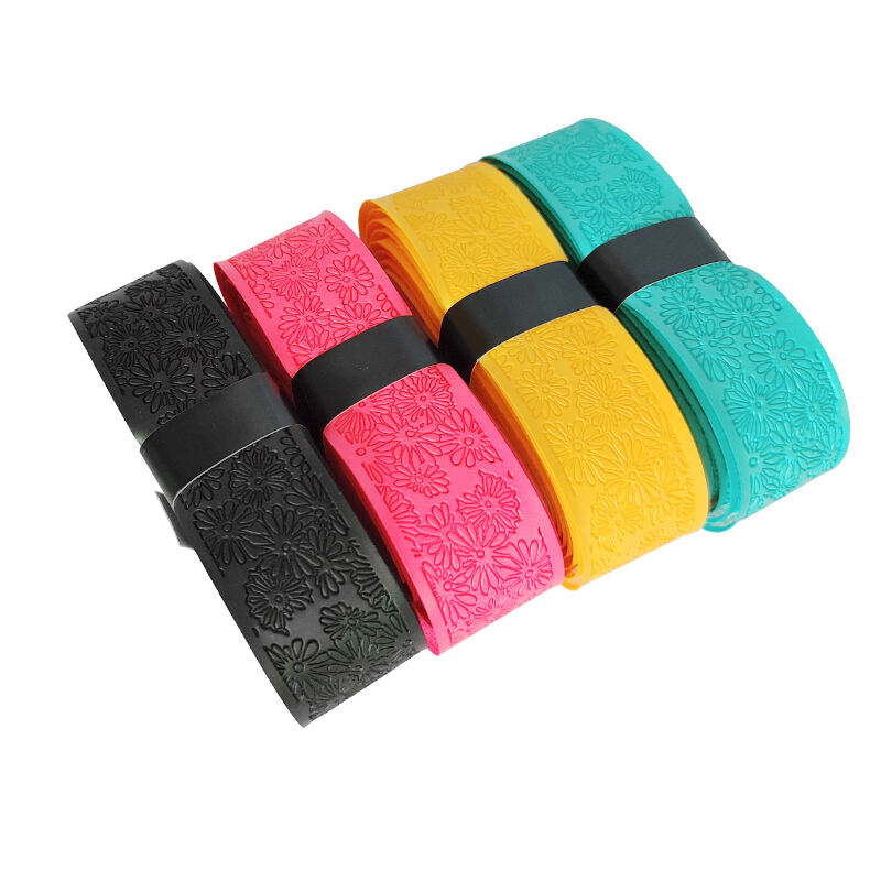 Customized non-slip PU Embossed Tennis overgrip badminton Racket Grip Tape Pickleball Padel  Overgrip