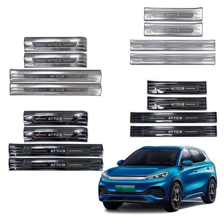 Deluxe Carbon fiber vinyl Door Sill Scuff Plate protectors help prevent scratches and scuffs on your door sill.