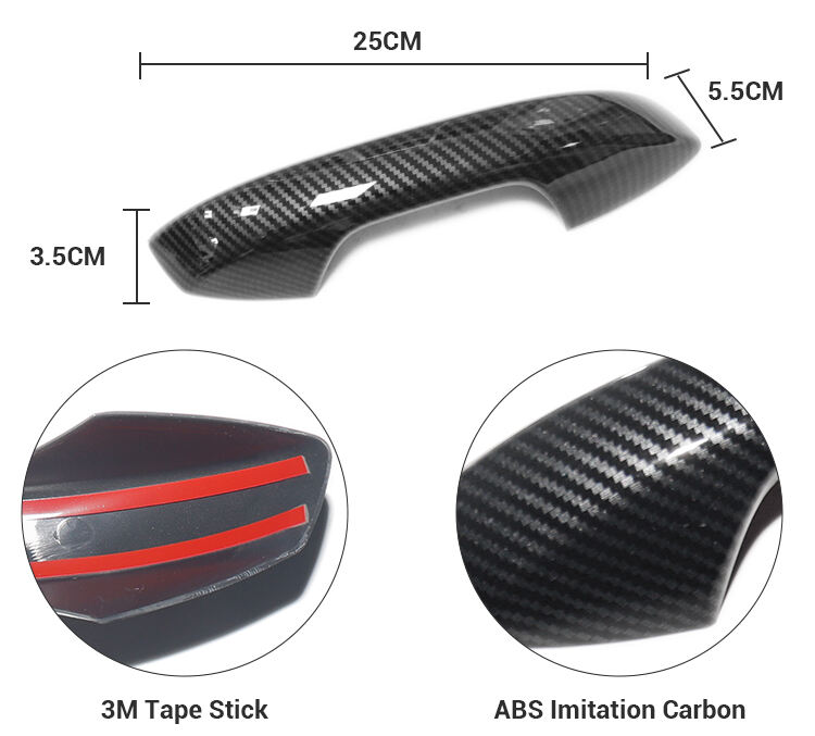 Car Exterior Decoration Accessories ABS Imitate Carbon RHD Auto Side Door Handle Cover Frame For BYD Yuan Plus Atto 3 supplier