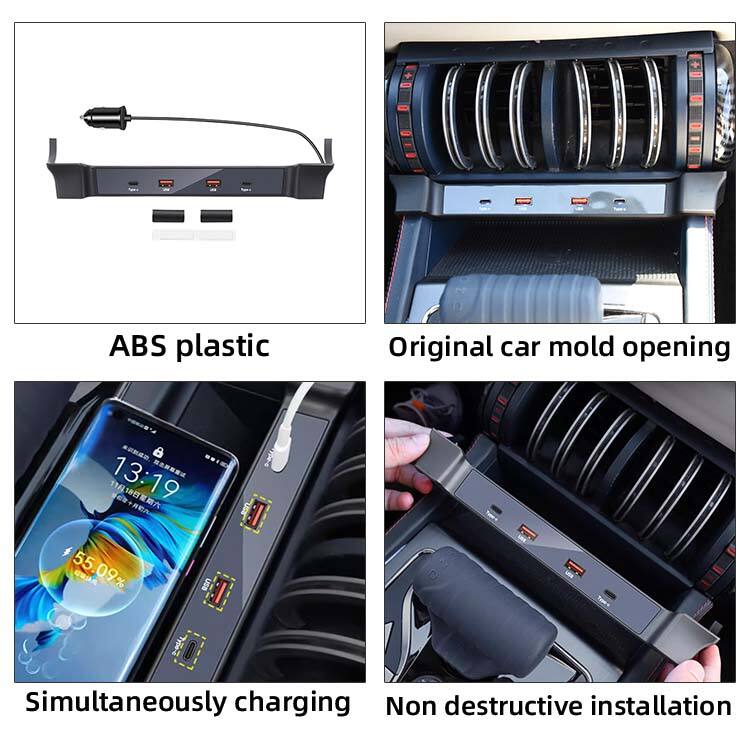 ATTO 3 Expansion Dock TWO USB C Hub TWO Type C Hub Transparent Docking Station Car Adapter For BYD Yuan Plus Atto3 manufacture
