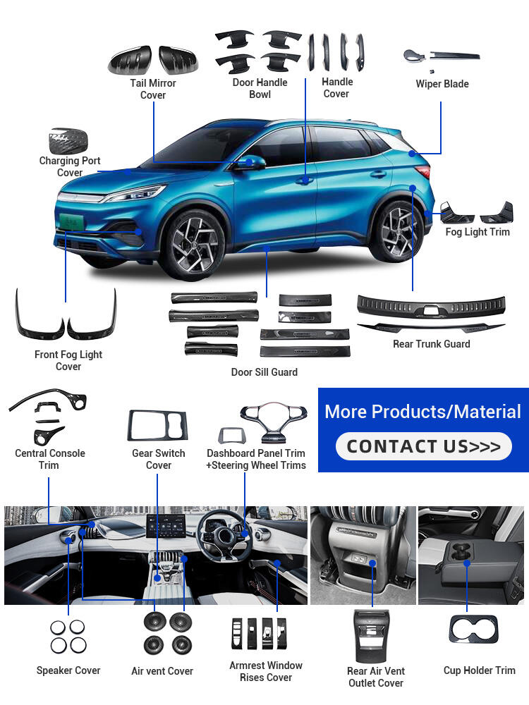 ABS Imiter Carbon Auto Interiørretning Deler ATTO 3 Dashboard Instrumentpanel Trim Cover Ramme For BYD Yuan Plus Tilbehørsleverandør