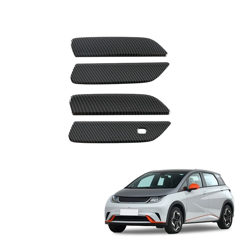 Door Handle Frame Decorative Parts ABS Carbon Fiber Pattern Door Handle Cover For BYD Dolphin 2023