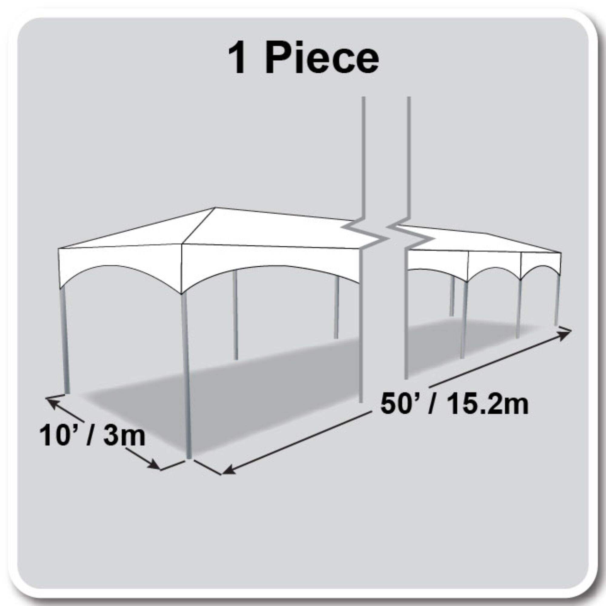 10' X 50' Master Frame Tent / one piece tent top, Complete