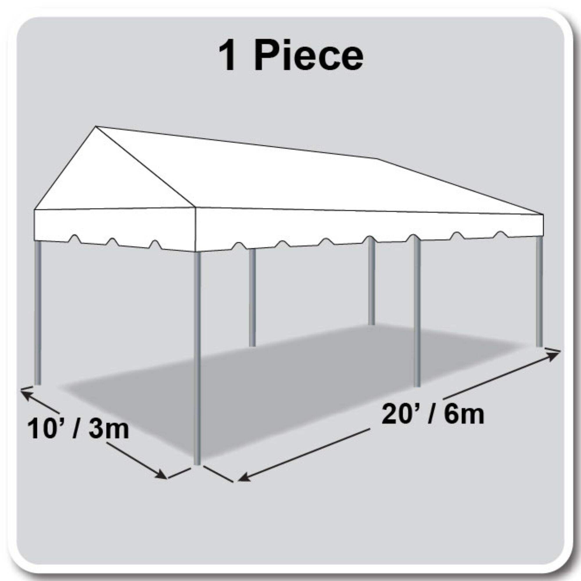 10' X 20' Gable Frame Tent / one piece tent top, Complete