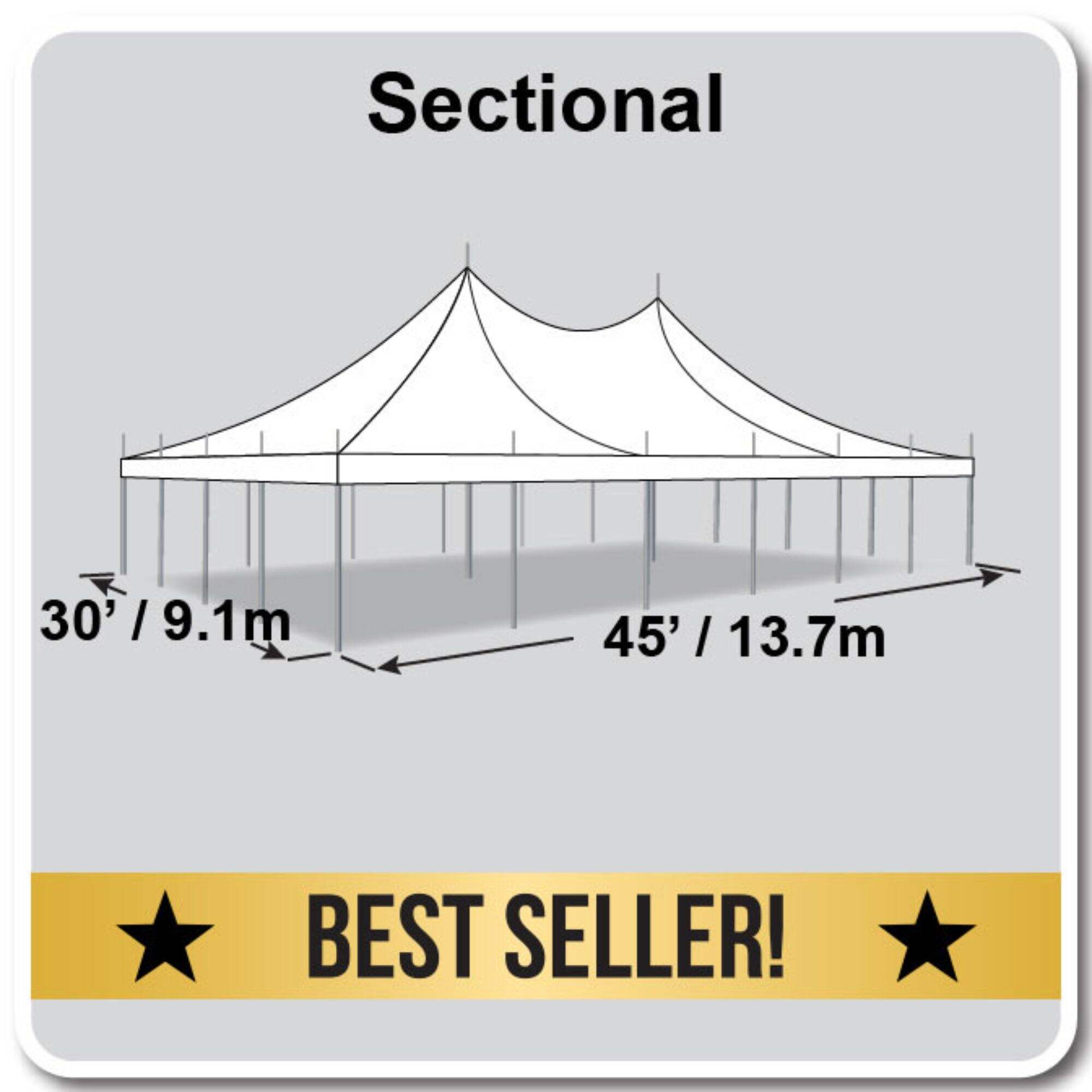 30' X 45' High Peak Pole Tent / Premiere I Tent, sectional tent top, Complete