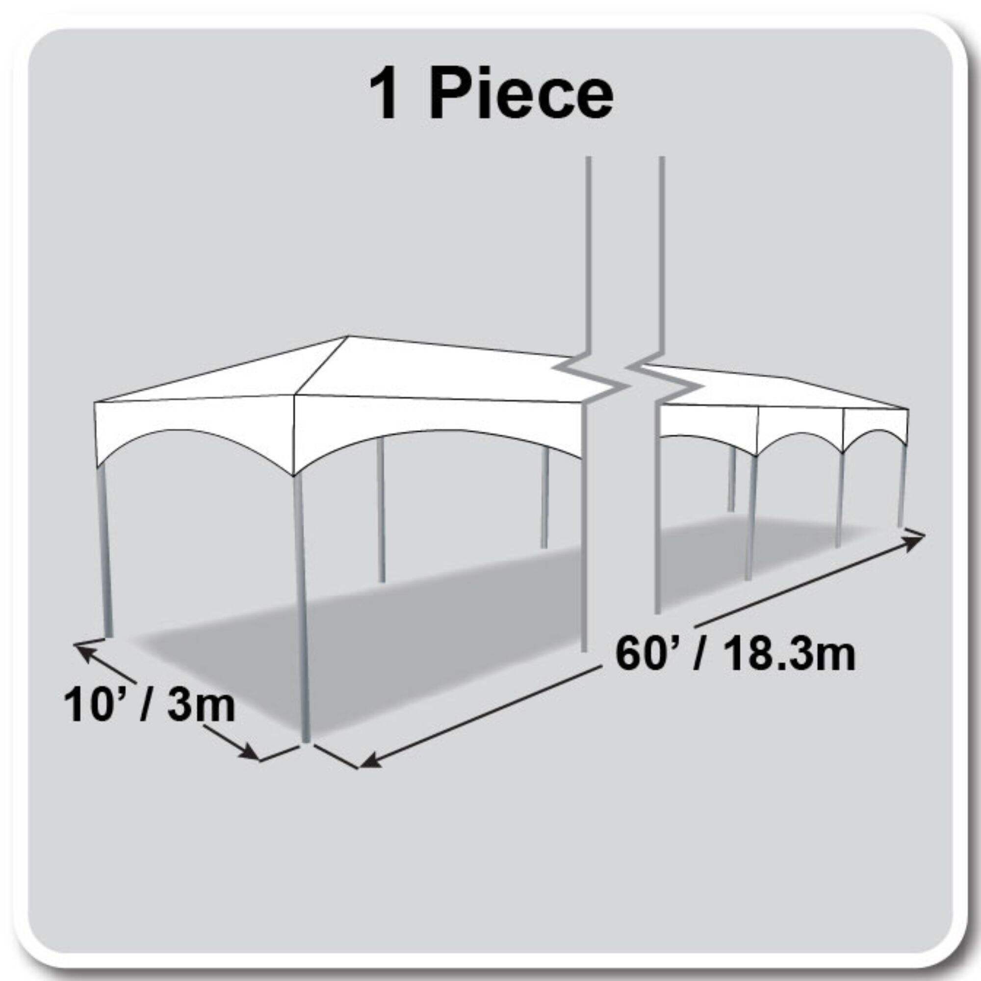 10' X 60' Master Frame Tent / one piece tent top, Complete