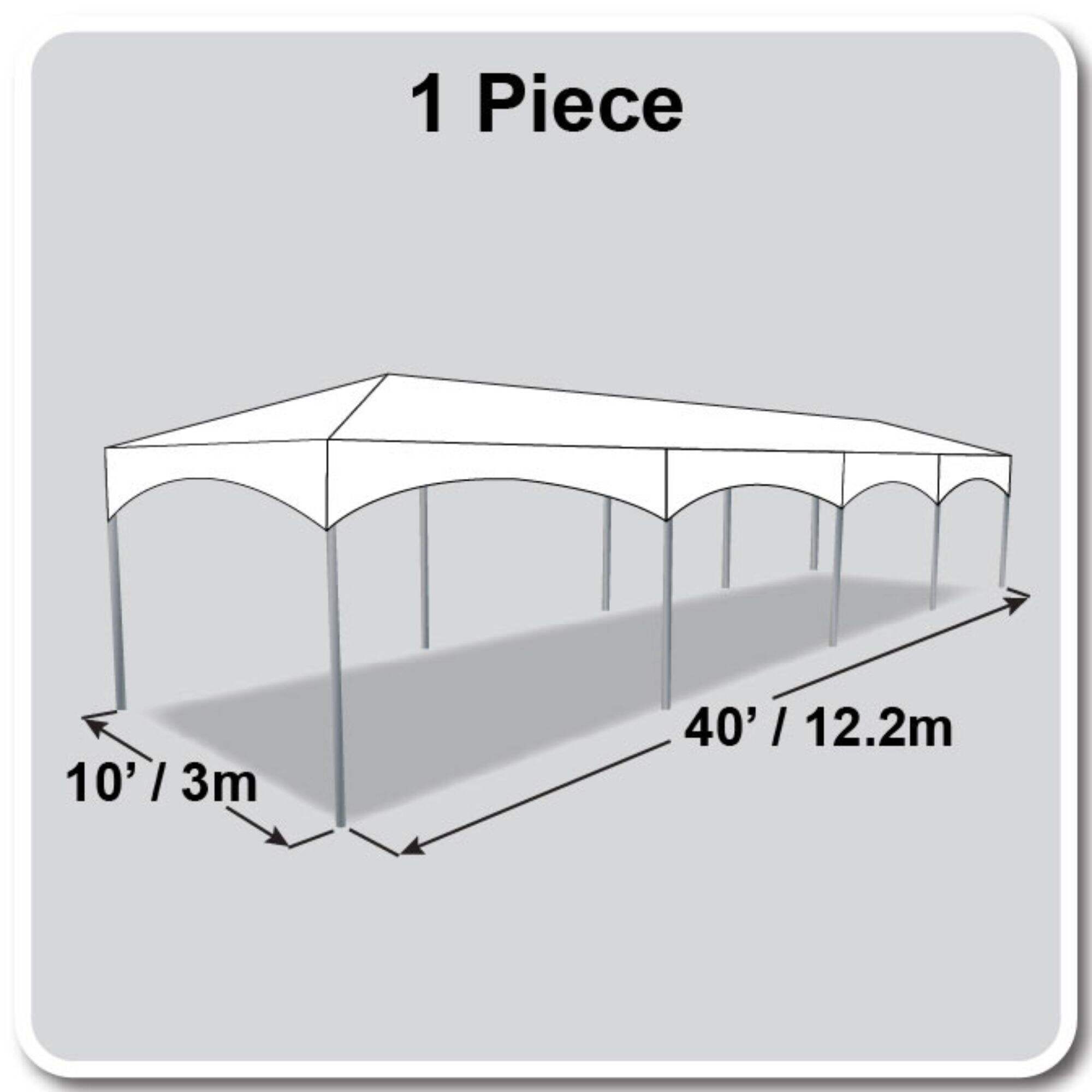 10' X 40' Master Frame Tent / one piece tent top, Complete