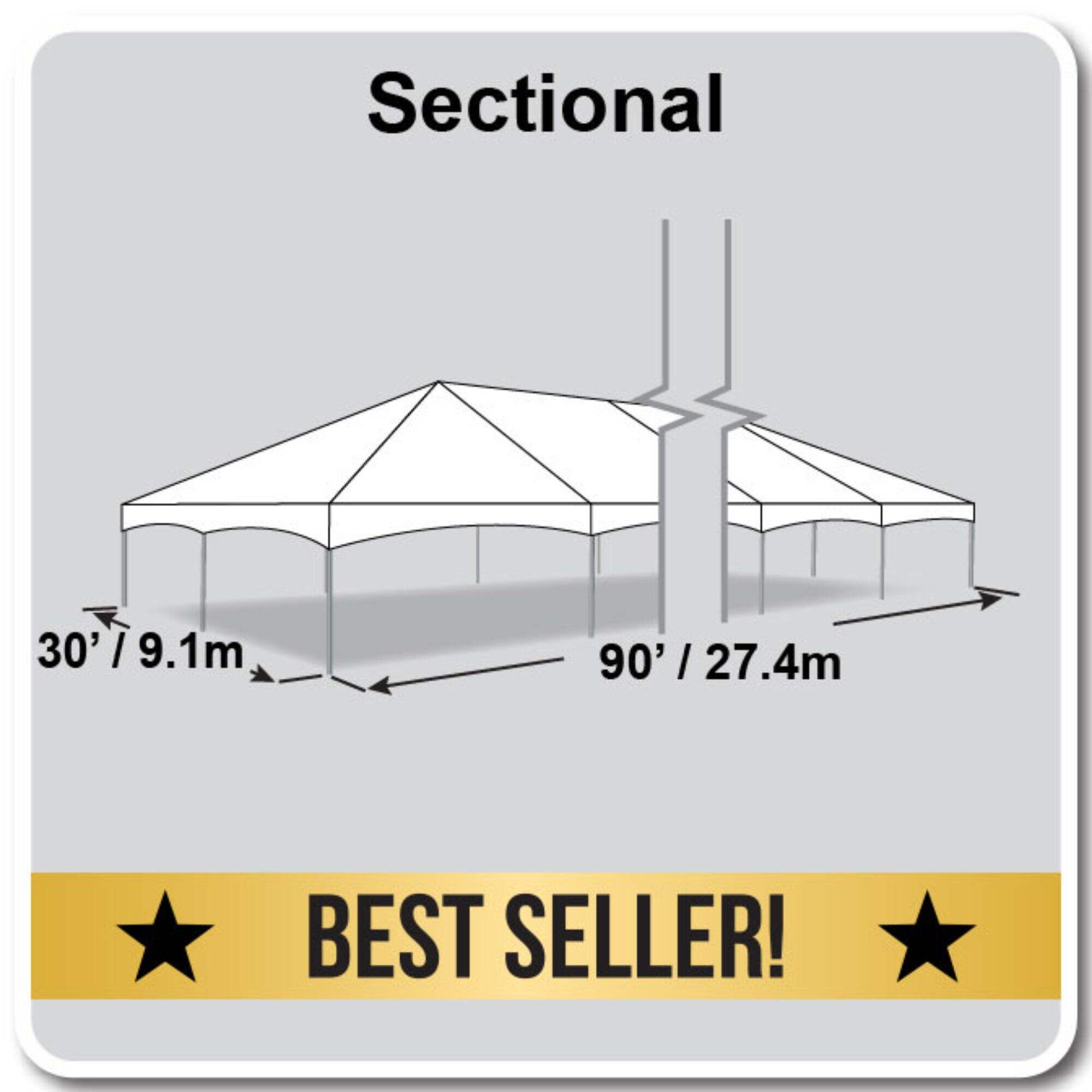 30' X 90' Master Frame Tent / sectional tent top, Complete