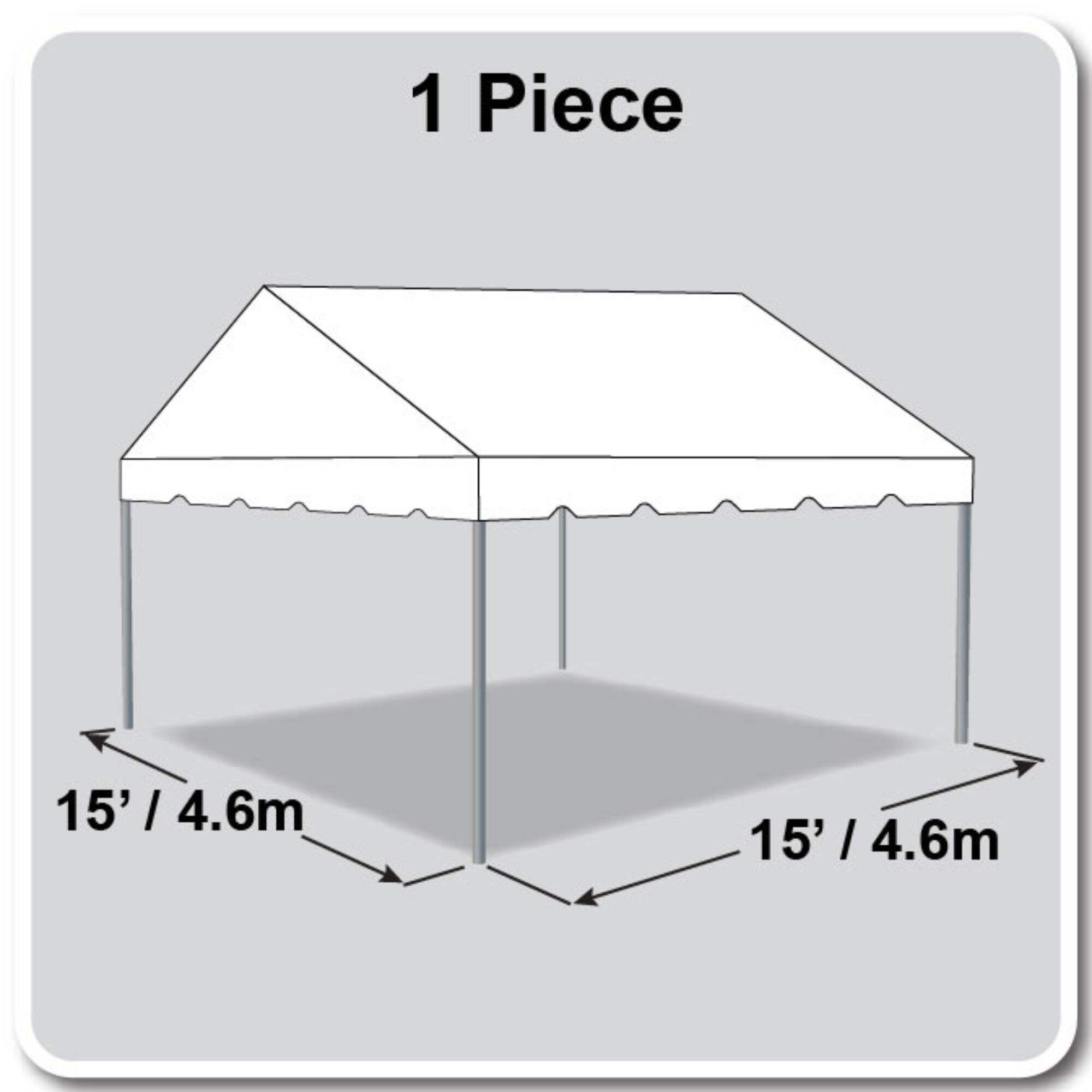 15' X 15' Gable Frame Tent / one piece tent top, Complete