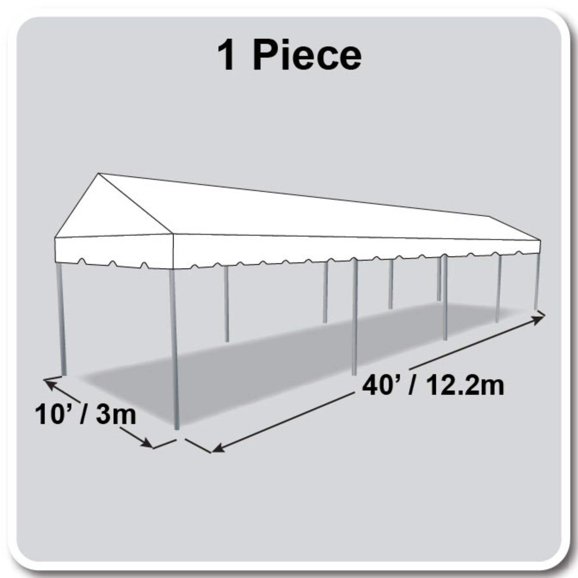 10' X 40' Gable Frame Tent / one piece tent top, Complete